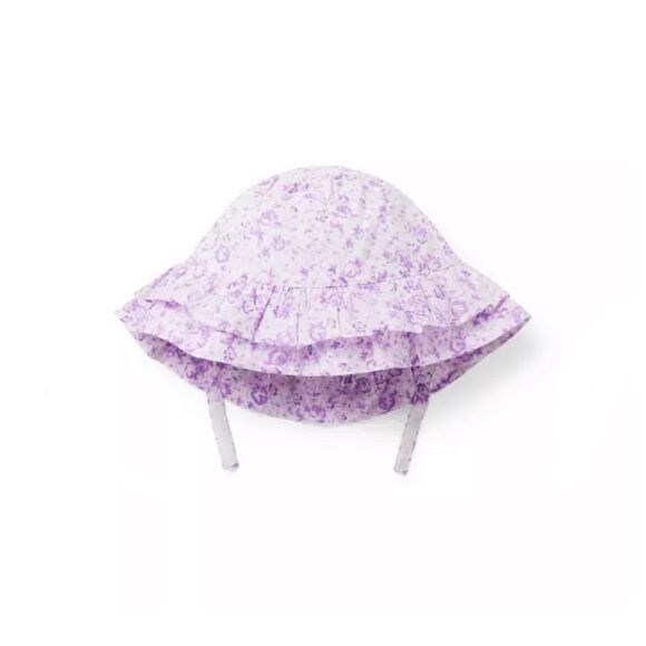 Janie & Jack Baby Floral Ruffle Sun Hat in Tallulah Lavender Size 3-6 Months - Picture 1 of 5